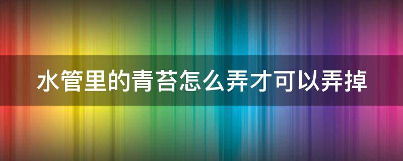 水管里的青苔怎么弄才可以弄掉（水管里青苔用什么方法可以清除掉?）