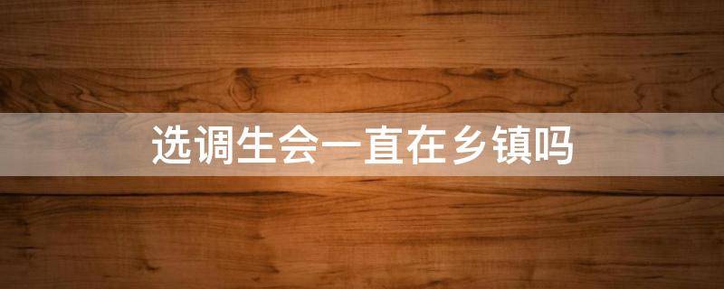 选调生会一直在乡镇吗 选调生要一直在乡镇吗