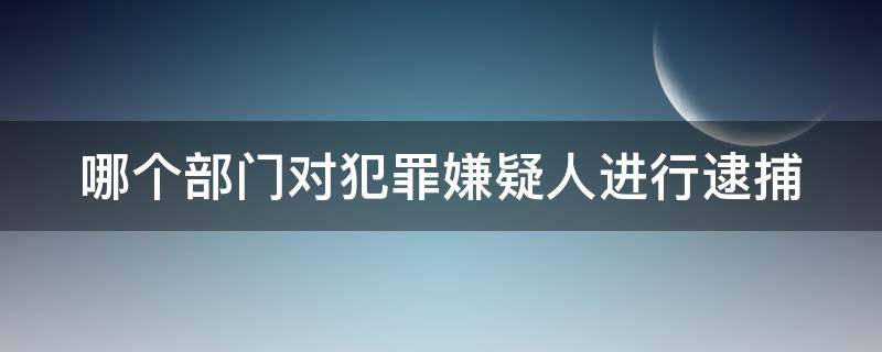 哪个部门对犯罪嫌疑人进行逮捕 哪个部门对犯罪嫌疑人进行逮捕处理