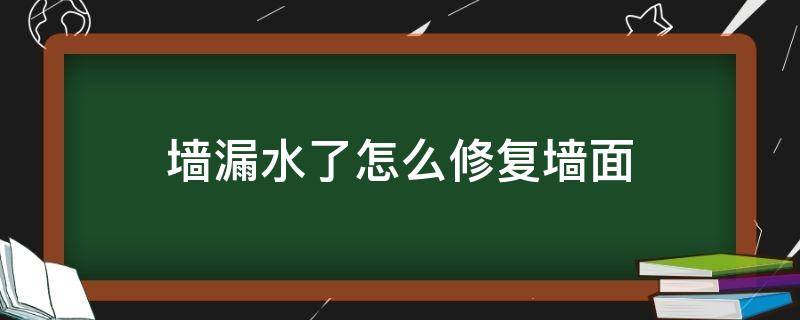 墙漏水了怎么修复墙面（墙上漏水怎么修补）