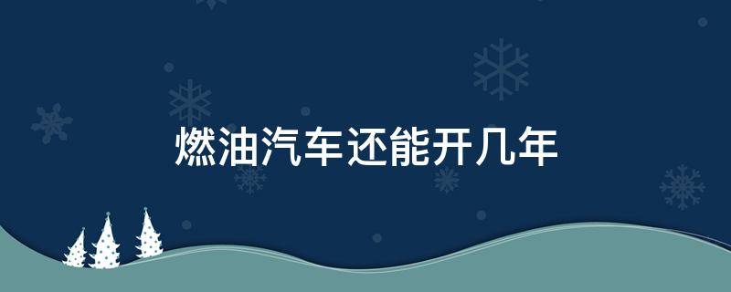 燃油汽车还能开几年 新能源燃油车能开几年