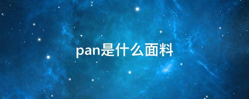 pan是什么面料（pan是什么面料成分）