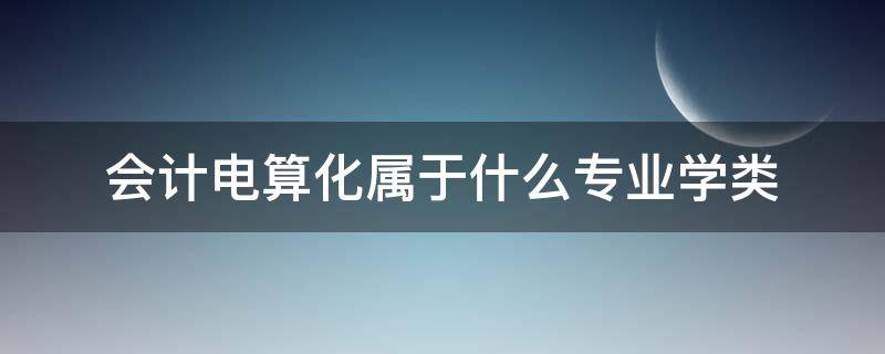 会计电算化属于什么专业学类 会计电算化属于哪类专业