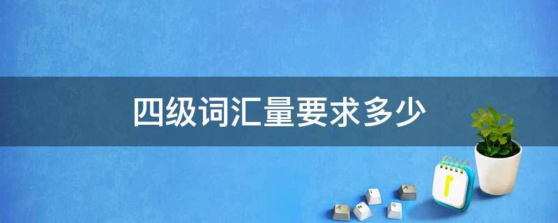 四级词汇量要求多少 四级词汇量要求多少个