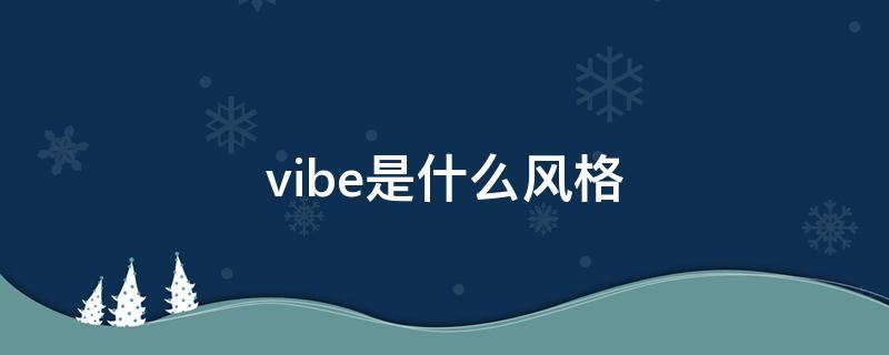 vibe是什么风格（vibe风格什么意思）