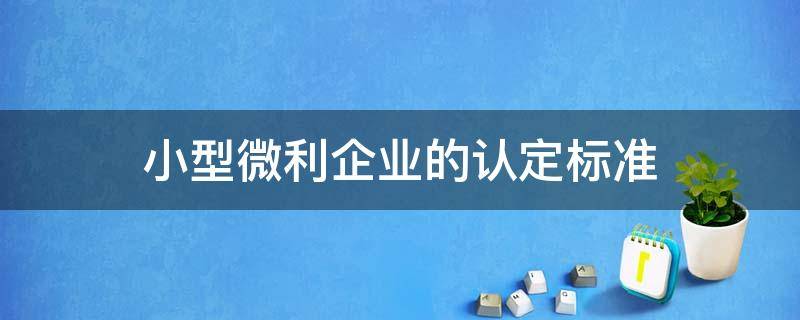 小型微利企业的认定标准（2020年度小型微利企业的认定标准）