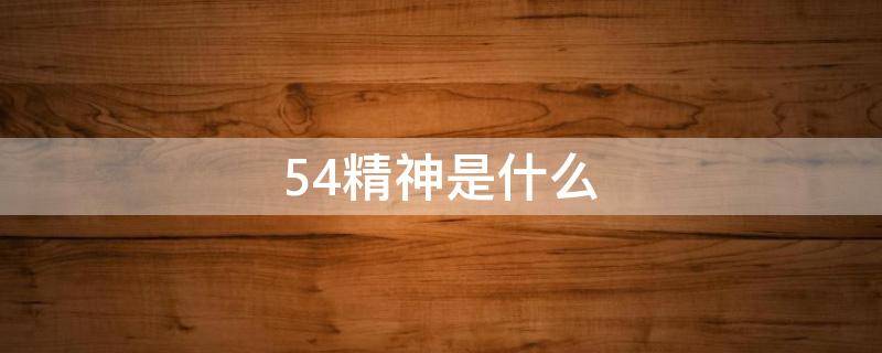 54精神是什么（54精神指什么）