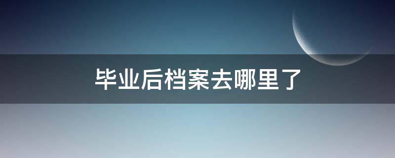 毕业后档案去哪里了（毕业时档案去哪了）