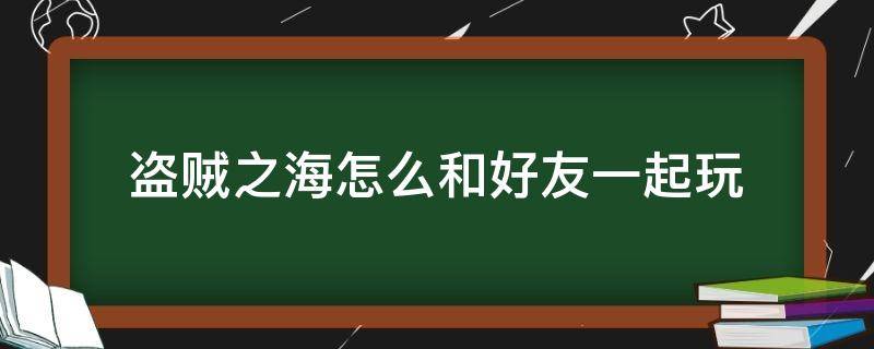 盗贼之海怎么和好友一起玩 盗贼之海只能和好友玩吗