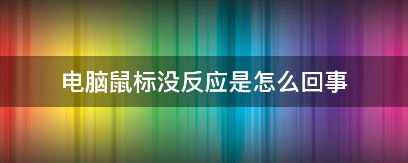 电脑鼠标没反应是怎么回事 笔记本电脑鼠标没反应是怎么回事