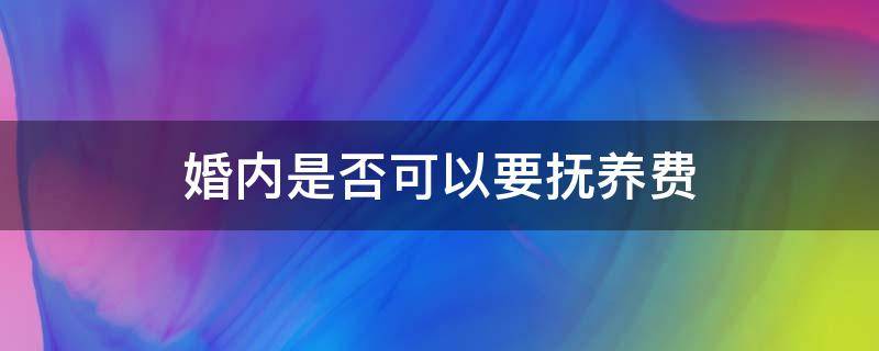 婚内是否可以要抚养费（婚内能要抚养费吗）