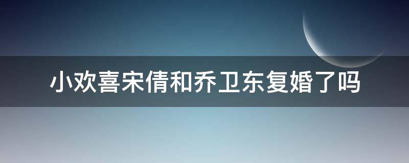 小欢喜宋倩和乔卫东复婚了吗 小欢喜宋倩为什么和乔卫东离婚