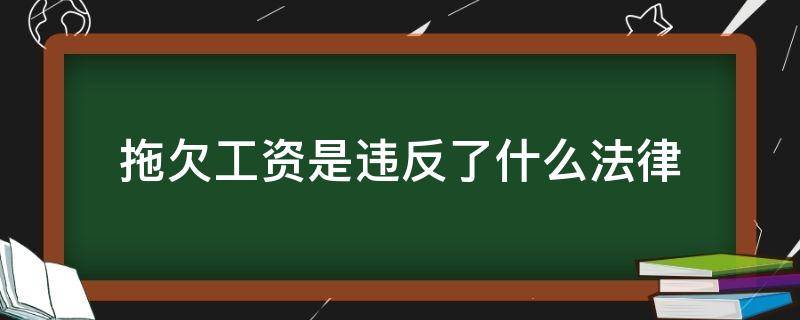 拖欠工资是违反了什么法律 拖欠员工工资违法了什么法律