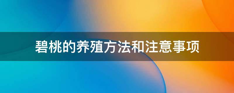 碧桃的养殖方法和注意事项（碧桃养护的方法和要点）