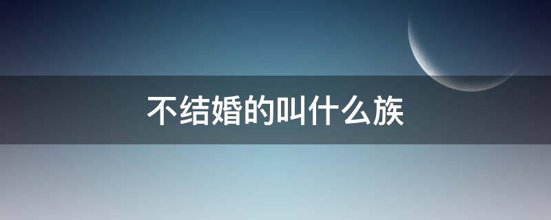 不结婚的叫什么族 不结婚的叫什么