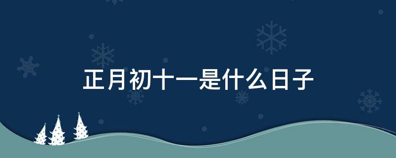 正月初十一是什么日子（正月初一至初十是什么日子）