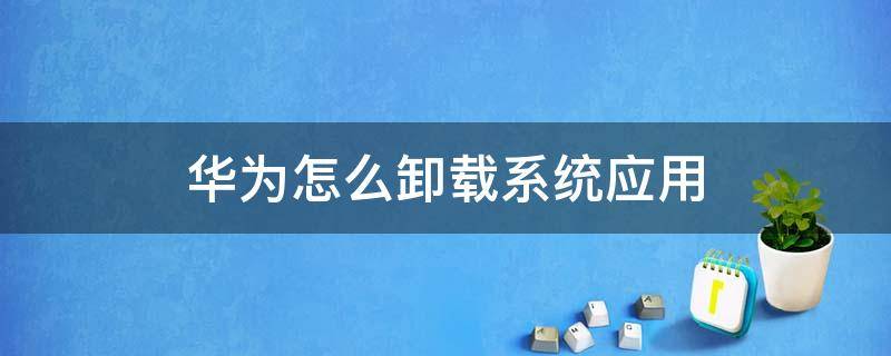 华为怎么卸载系统应用 华为如何卸载系统应用