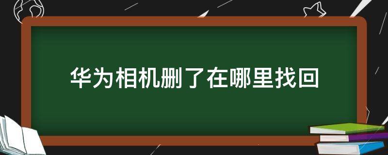 华为相机删了在哪里找回 华为相机删掉了哪里找回来?