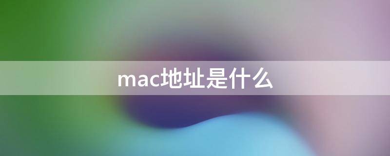 mac地址是什么 mac地址是什么意思怎么查