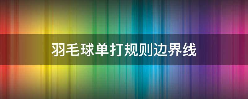 羽毛球单打规则边界线（羽毛球单打边界线规则图解）