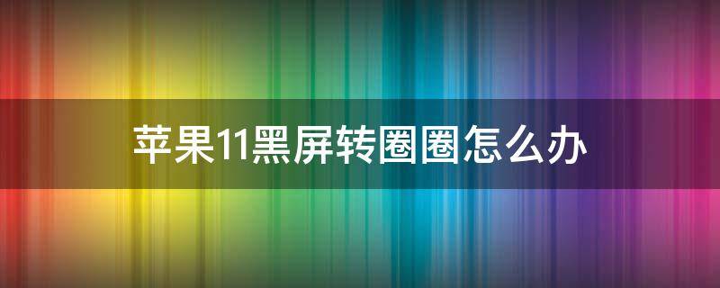 苹果11黑屏转圈圈怎么办 苹果11黑屏有个圈圈一直转