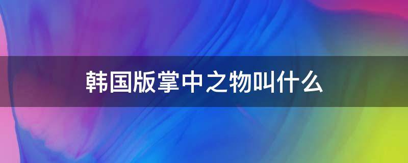 韩国版掌中之物叫什么 掌中之物韩国版有哪些