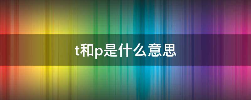 t和p是什么意思 网络上的t和p是什么意思