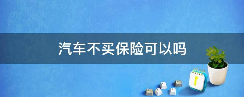 汽车不买保险可以吗 汽车不买保险可以吗?