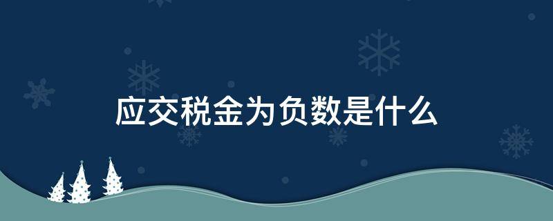 应交税金为负数是什么（应交税金为负数是什么原因）