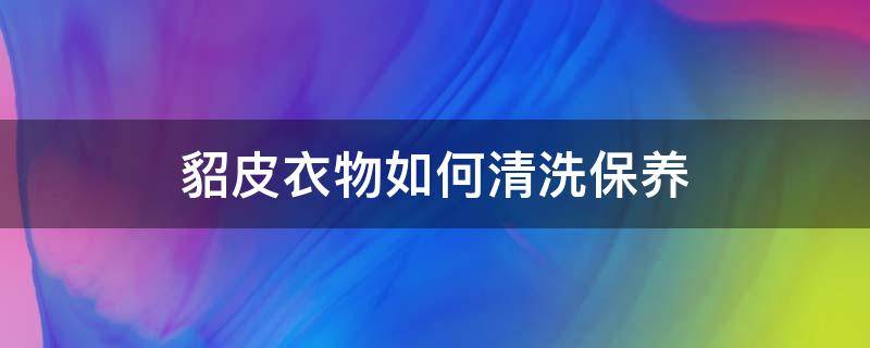 貂皮衣物如何清洗保养（貂皮衣如何清洗和保养）