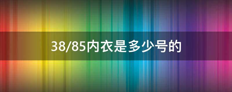 38/85内衣是多少号的 38/85内衣是多少号的80C