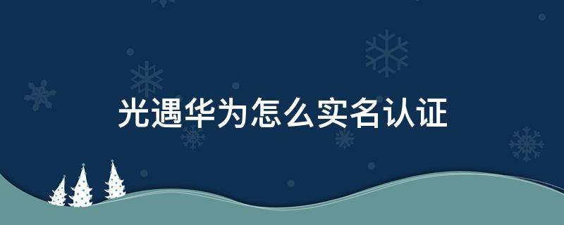 光遇华为怎么实名认证 光遇华为用户怎么实名认证