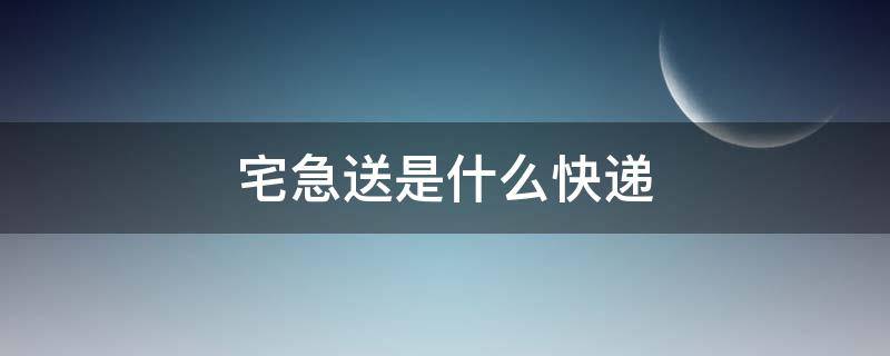 宅急送是什么快递 宅急送是什么快递梁山有吗