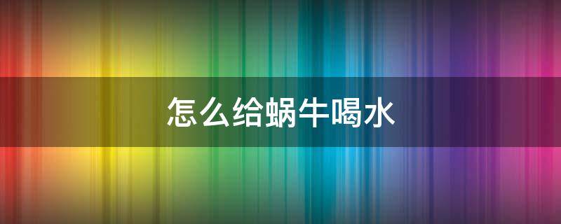 怎么给蜗牛喝水 在家里养蜗牛怎么喝水