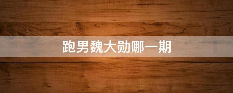 跑男魏大勋哪一期 魏大勋参加奔跑吧,哪一季哪一期?