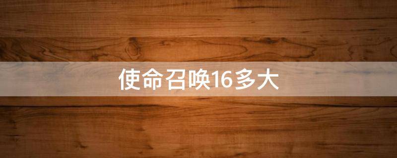 使命召唤16多大 使命召唤16多大点