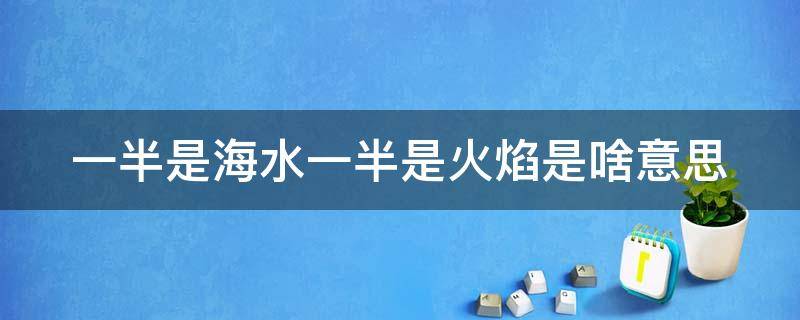 一半是海水一半是火焰是啥意思 一半是海水一半是火焰百科