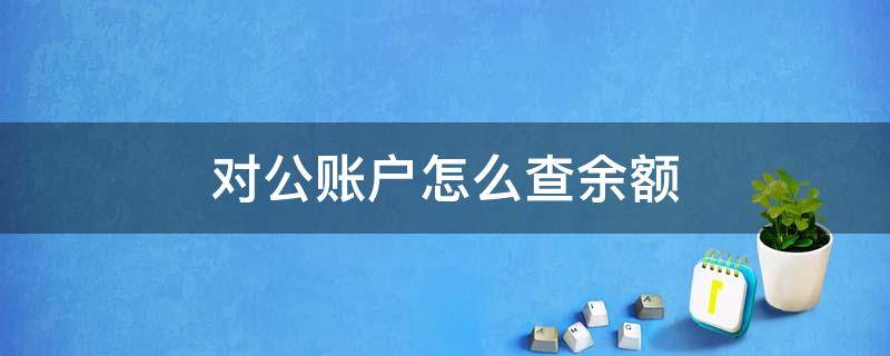 对公账户怎么查余额 农业银行对公账户怎么查余额