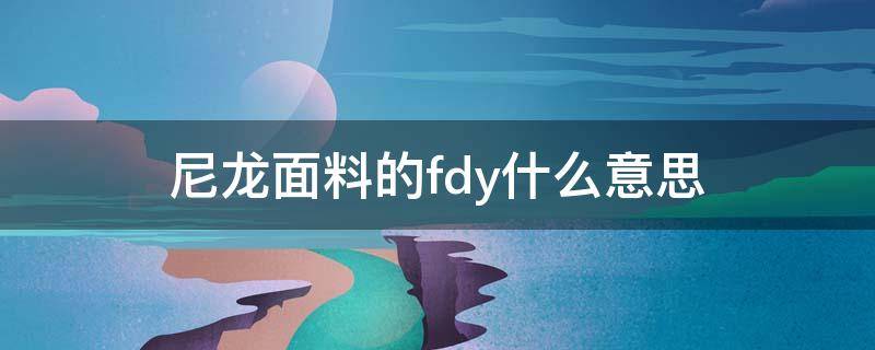 尼龙面料的fdy什么意思（尼龙fdy是什么意思）