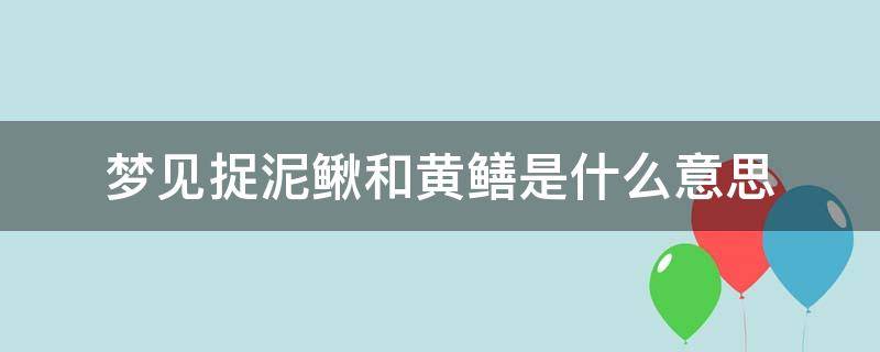 梦见捉泥鳅和黄鳝是什么意思 梦到捉泥鳅和黄鳝