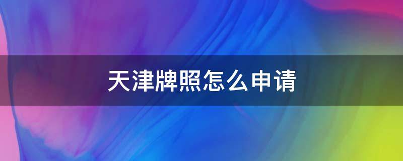 天津牌照怎么申请 天津牌照怎么申请公司