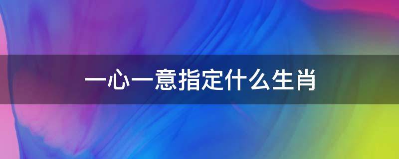 一心一意指定什么生肖（一心一意是什么一个生肖）