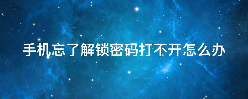 手机忘了解锁密码打不开怎么办 忘记手机解锁密码打不开手机怎么办