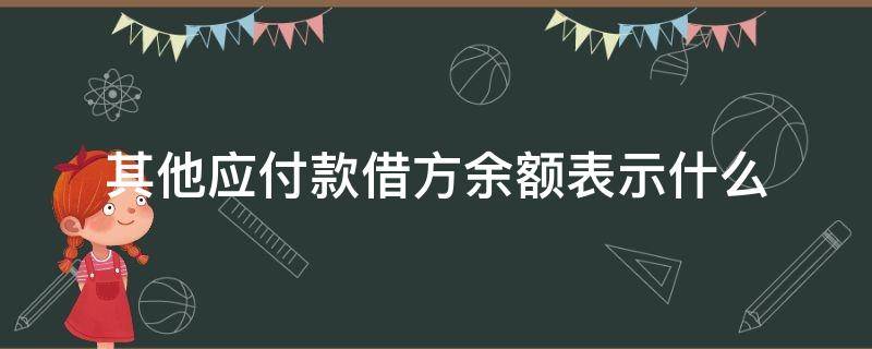 其他应付款借方余额表示什么（其他应付款借方余额什么意思）