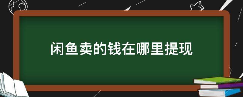 闲鱼卖的钱在哪里提现（闲鱼卖东西的钱在哪里提现）