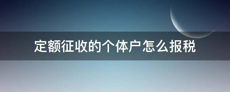 定额征收的个体户怎么报税 定额征收的个体户如何纳税