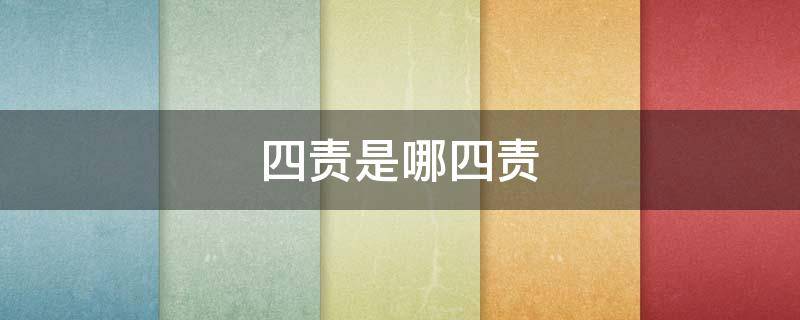 四责是哪四责（四个责任具体指什么）