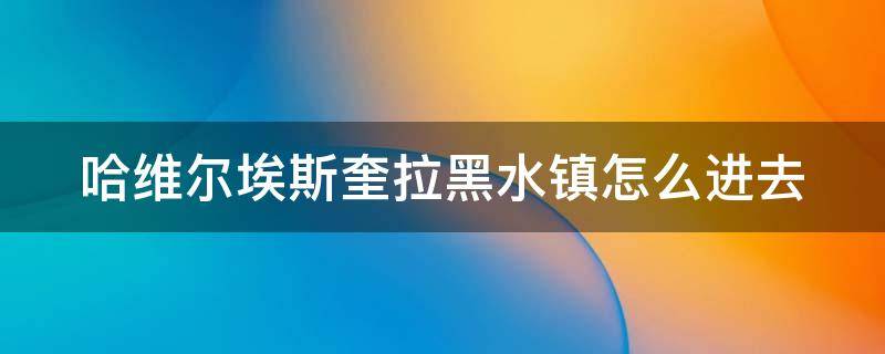 哈维尔埃斯奎拉黑水镇怎么进去（哈维尔埃斯奎拉的任务怎么做）