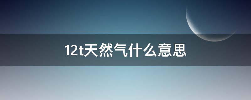 12t天然气什么意思（热水器使用12t天然气什么意思）