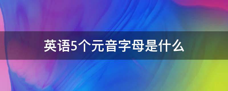 英语5个元音字母是什么（英语5个元音字母是什么大小写）